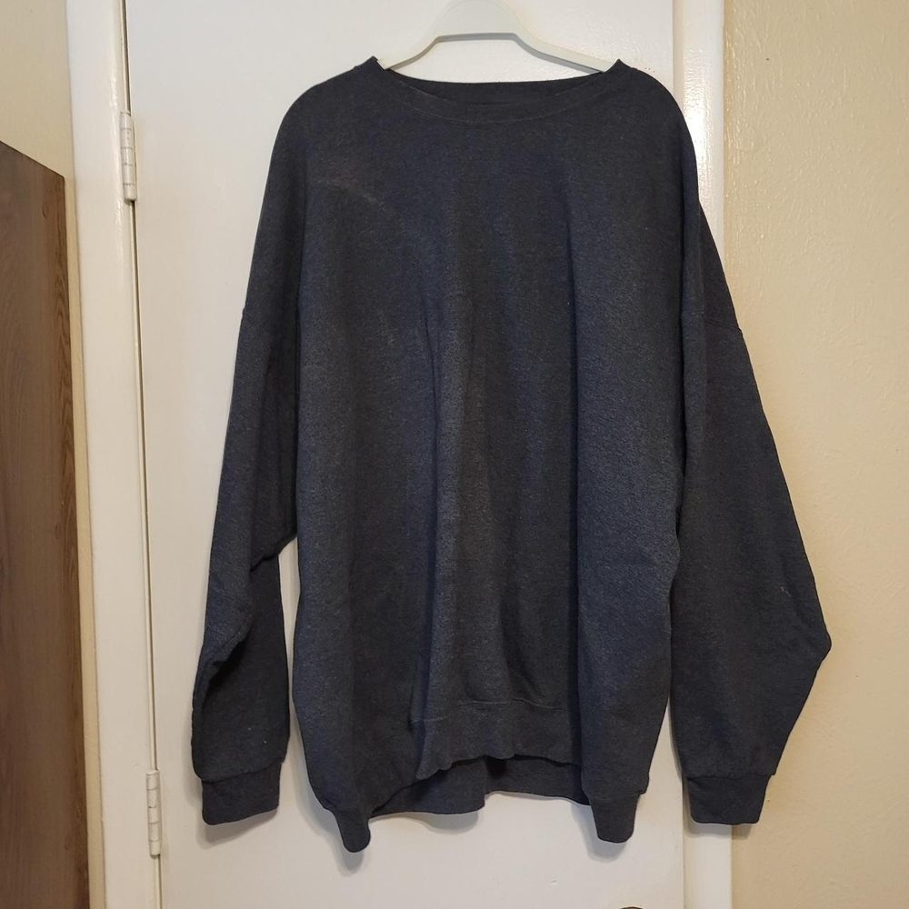 Athletic Works Men's Charcoal Crewneck Sweater - Picture 2 of 8